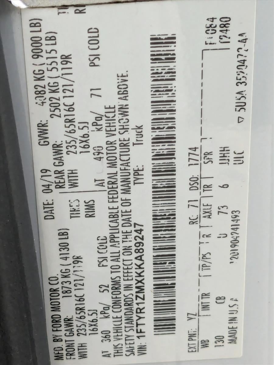 2019 Ford Transit Van Base