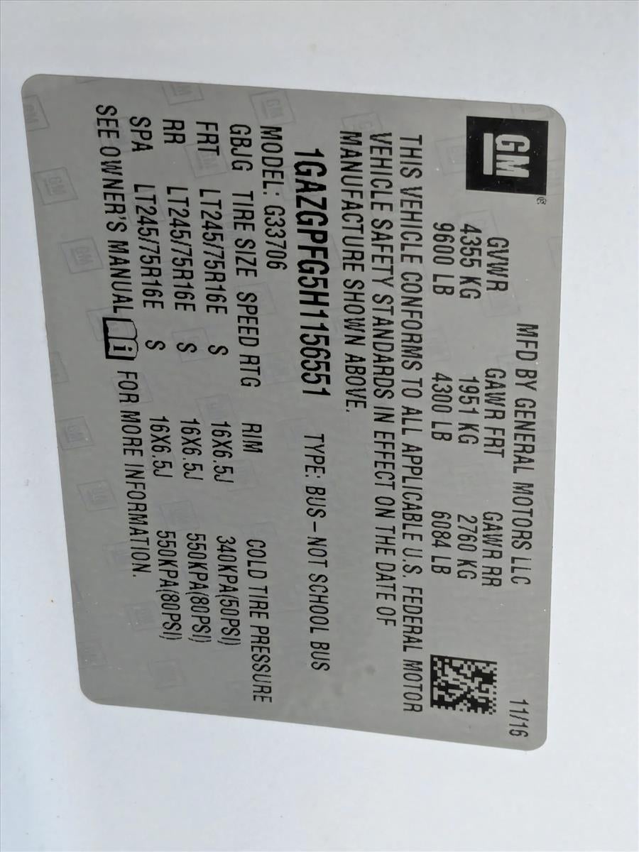 2017 Chevrolet Express Passenger 3500 LT