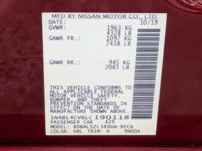 2020 Nissan Altima 2.5 SR