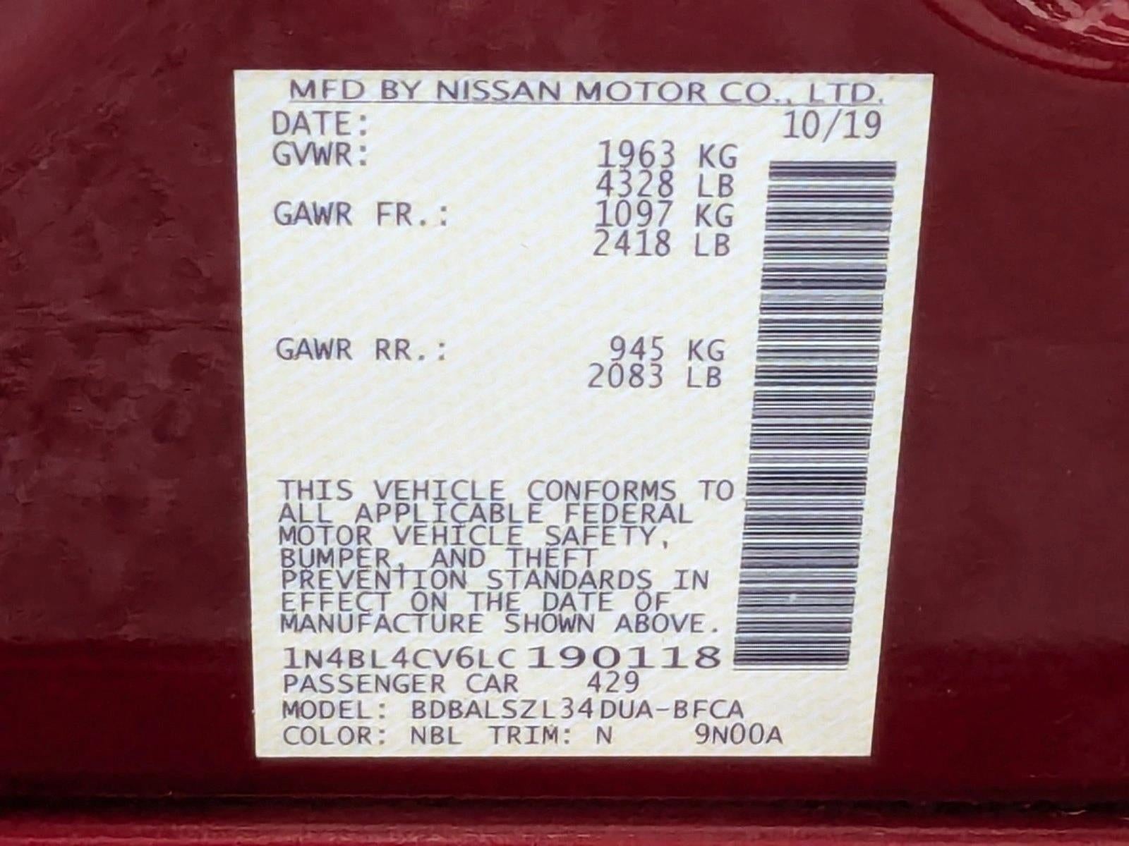 2020 Nissan Altima 2.5 SR