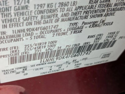 2015 Lincoln MKS Base