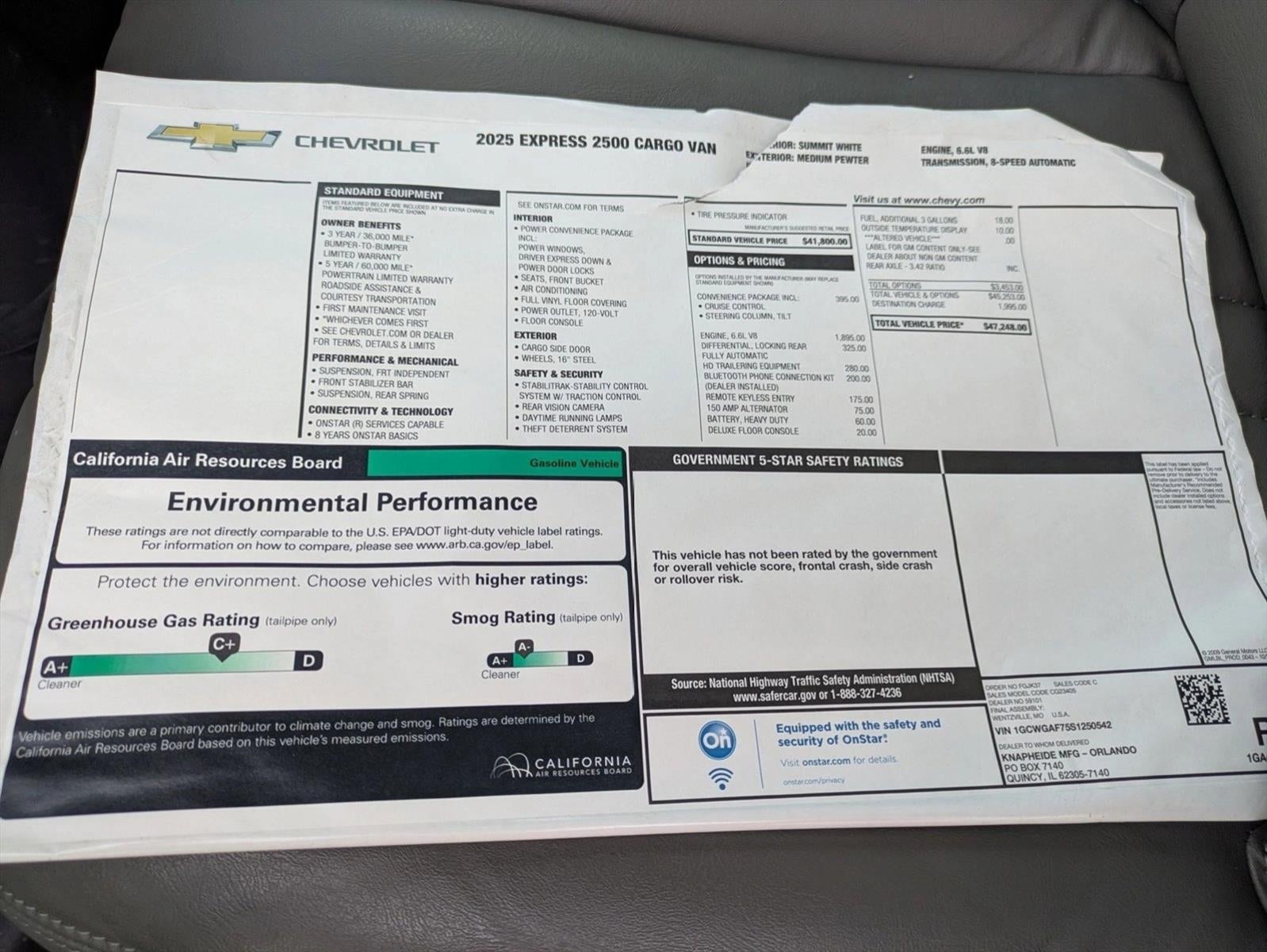 2025 Chevrolet Express Cargo 2500 Base