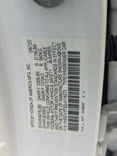 2020 Honda Accord Sedan Sport