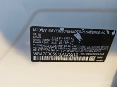 2019 BMW 750i 750i