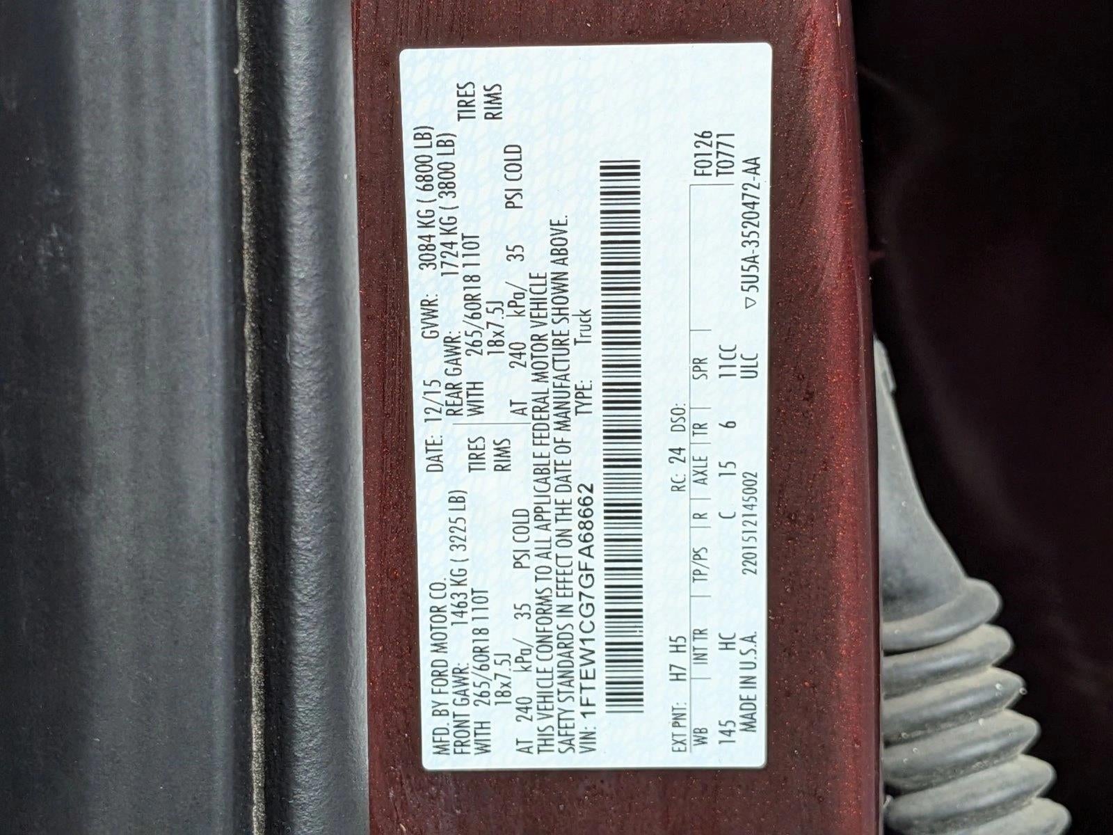 2016 Ford F-150 2WD SuperCrew 5-1/2 Ft Box Lariat