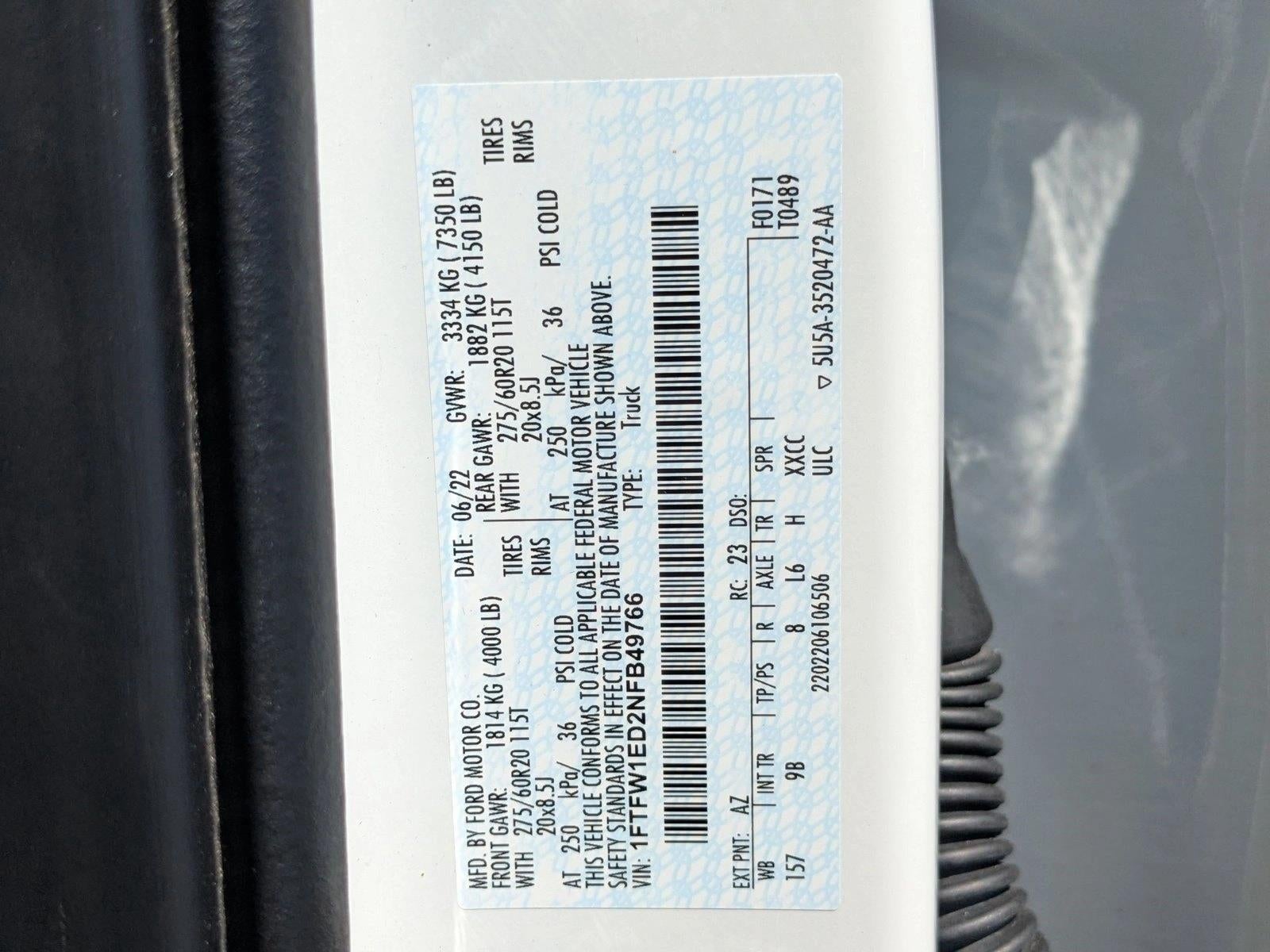 2022 Ford F-150 Platinum 4WD SuperCrew 5.5' Box