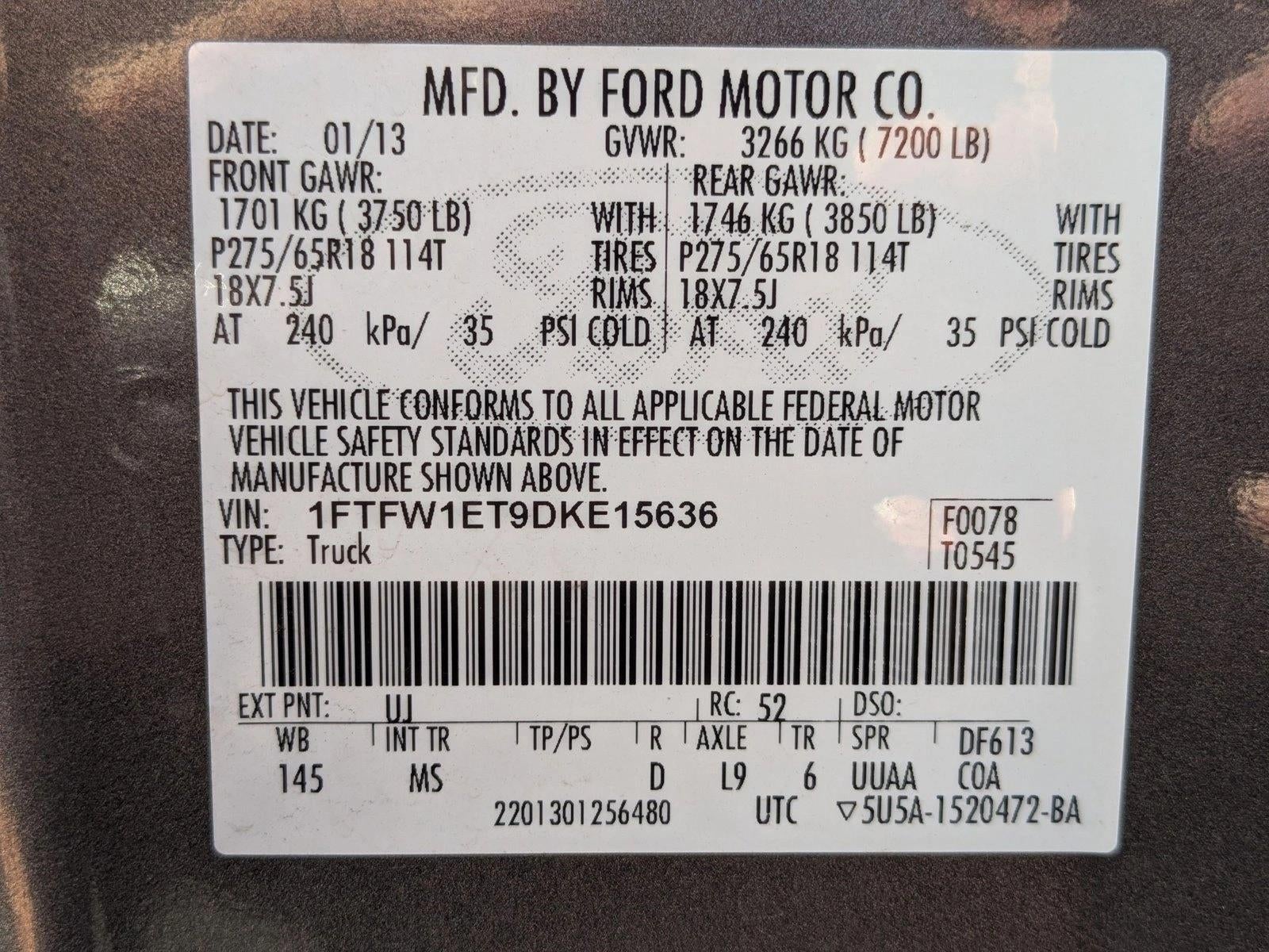 2013 Ford F-150 4WD SuperCrew 5-1/2 Ft Box XLT