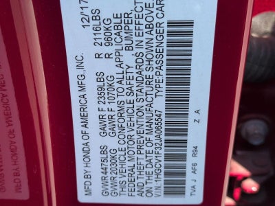 2018 Honda Accord Sedan Sport 1.5T CVT