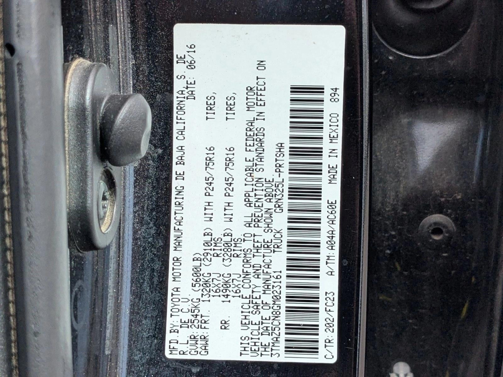 2016 Toyota Tacoma 2WD Double Cab Short Bed V6 Automatic SR5 (Natl)