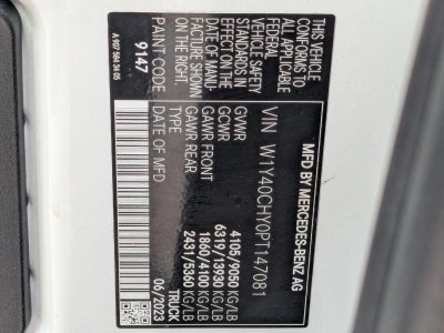 2023 Mercedes-Benz Sprinter Cargo Van 2500 High Roof I4 Gas 170" RWD