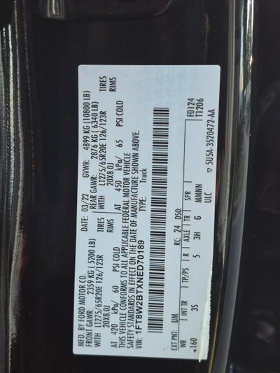 2022 Ford Super Duty F-250 SRW XLT 4WD Crew Cab 6.75' Box