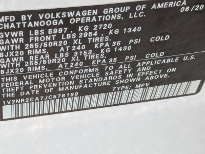 2018 Volkswagen Atlas 3.6L V6 SEL Premium 4MOTION