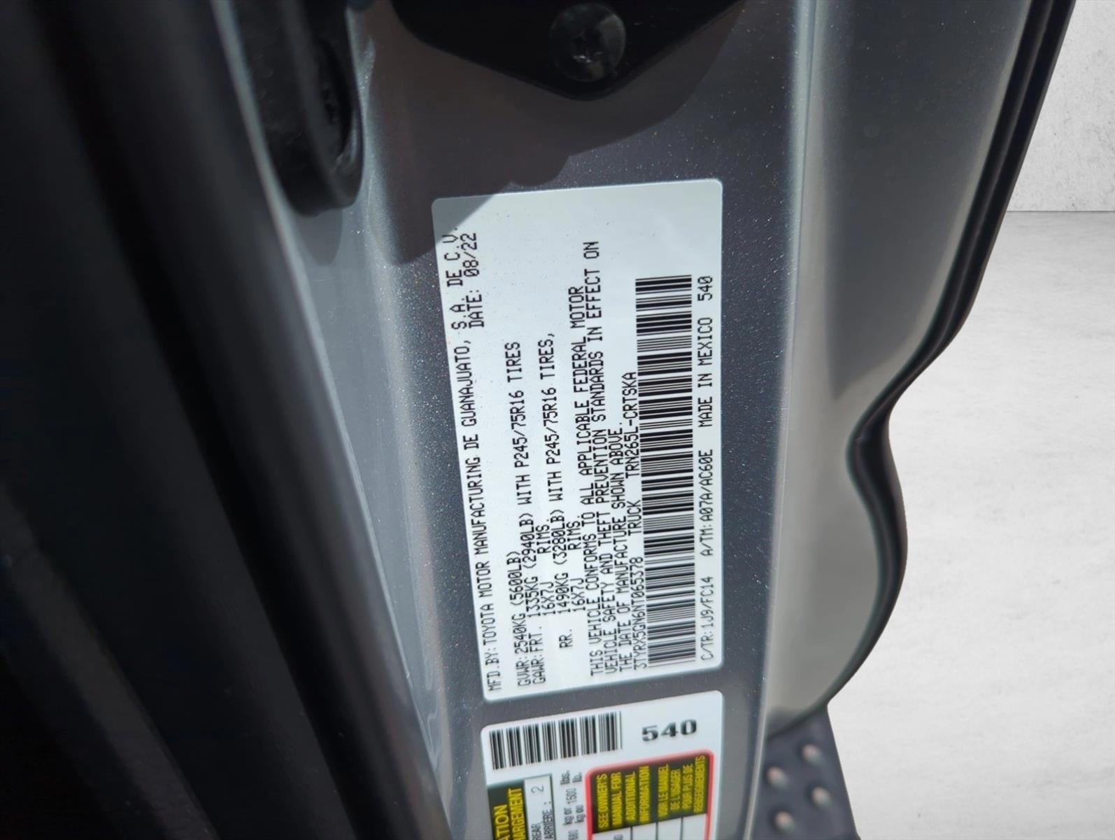 2022 Toyota Tacoma 2WD 2WD SR5 Access Cab 6' Bed I4 AT (Natl)