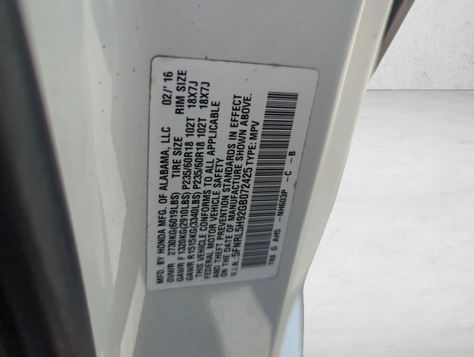 2016 Honda Odyssey Touring Elite with DVD Rear Entertainment System and Navigation