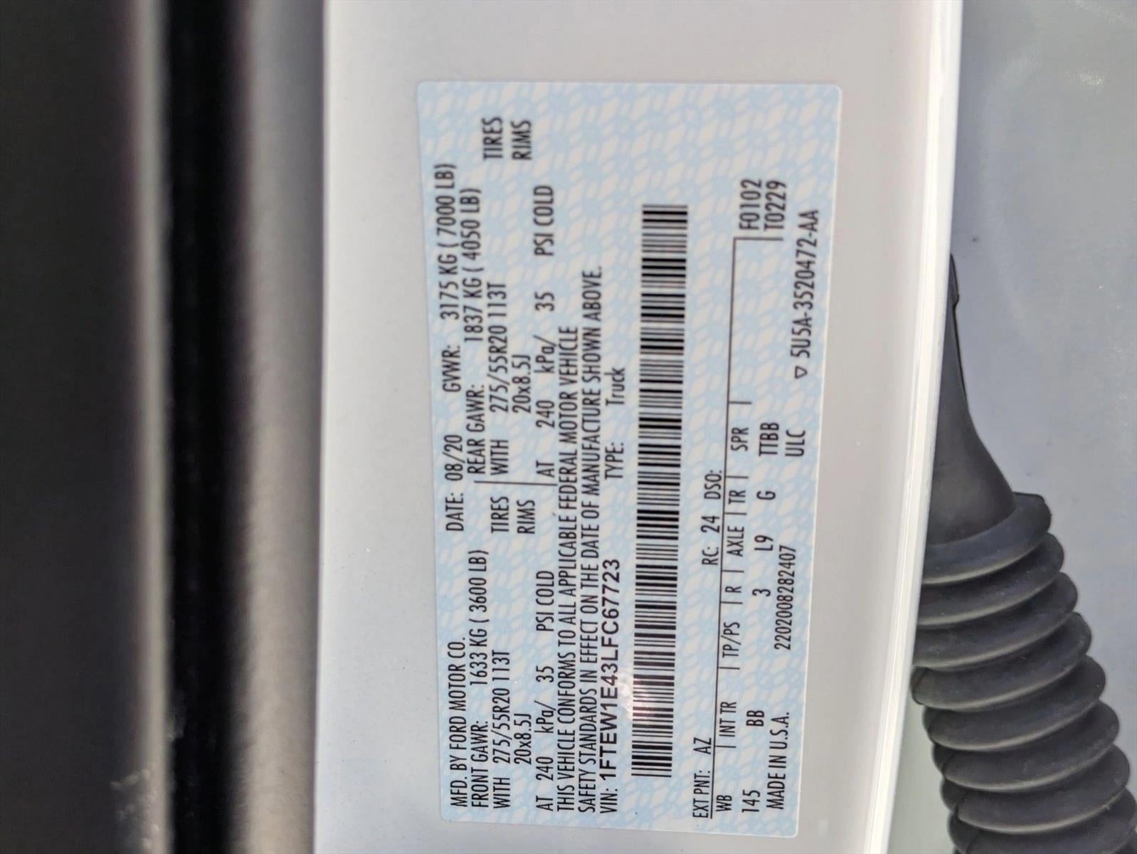 2020 Ford F-150 Platinum 4WD SuperCrew 5.5' Box