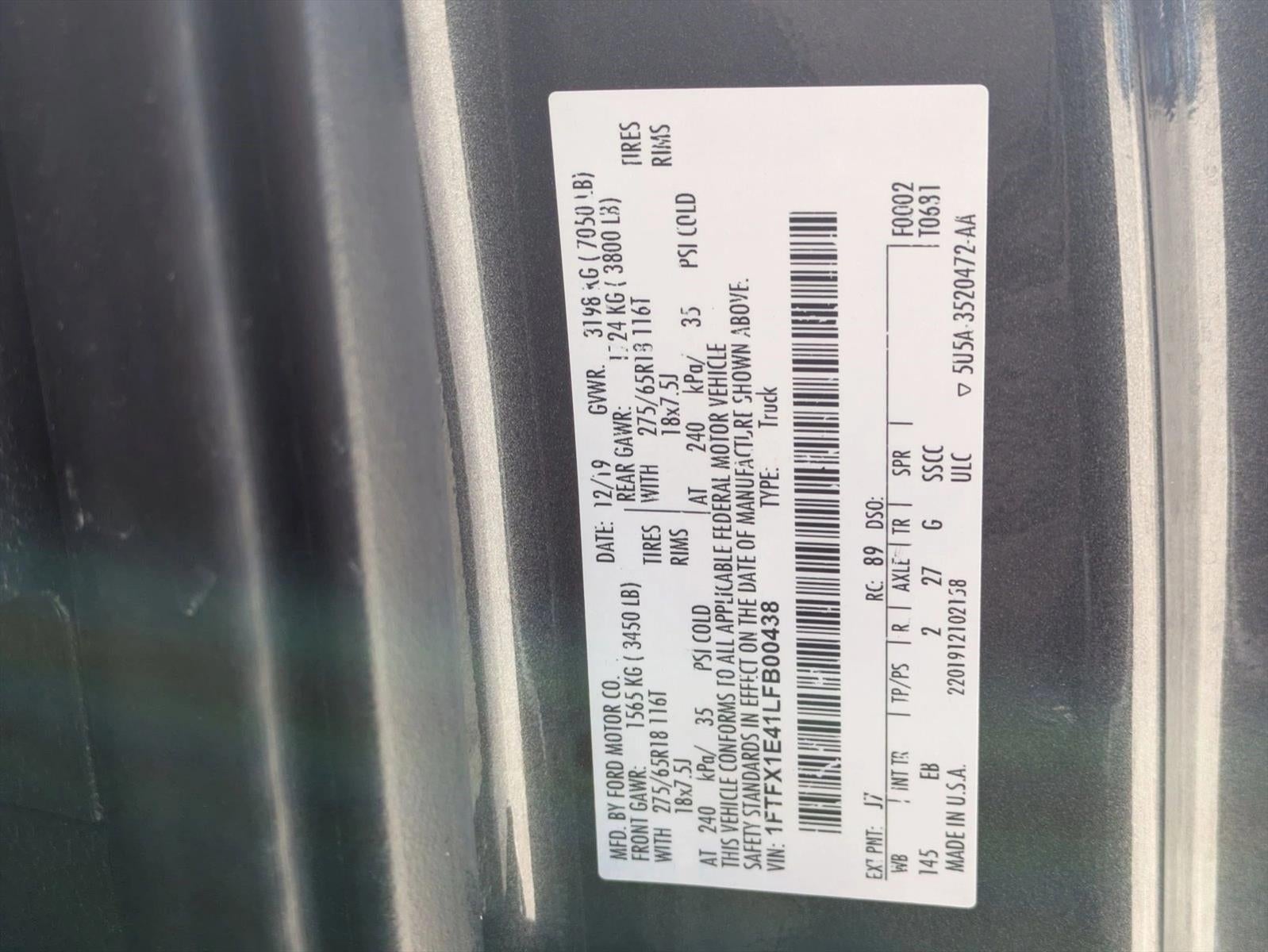 2020 Ford F-150 LARIAT 4WD SuperCab 6.5' Box