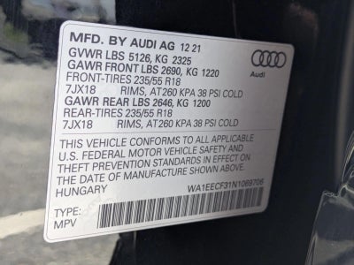 2022 Audi Q3 S line Premium Plus 45 TFSI quattro