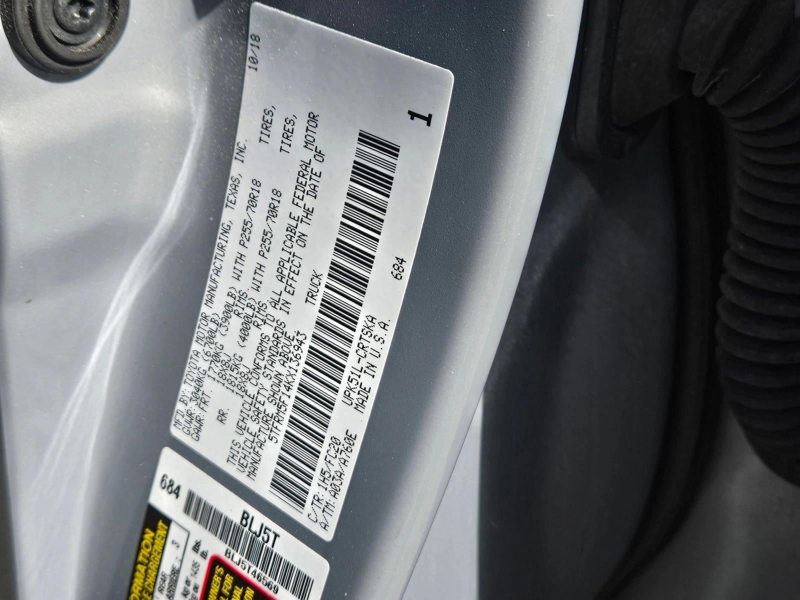 2019 Toyota Tundra 2WD 2WD SR5 Double Cab 6.5' Bed 4.6L (Natl)