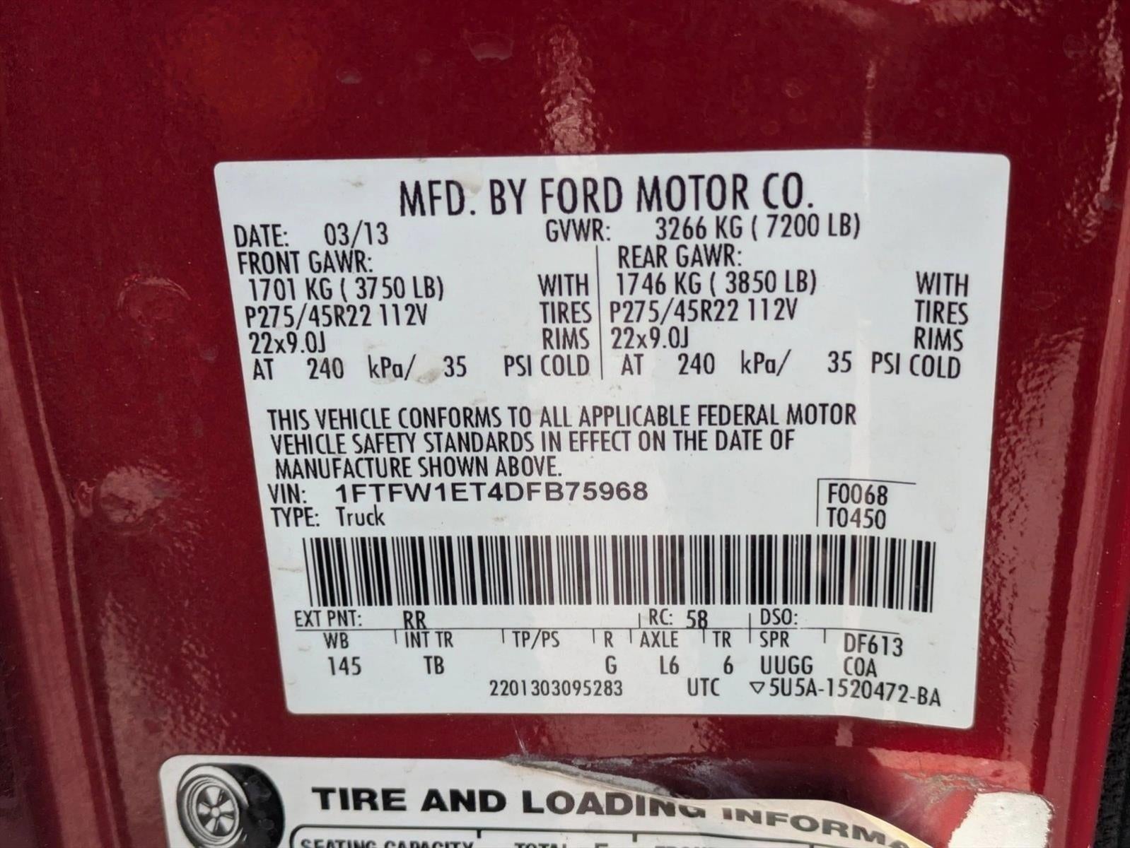 2013 Ford F-150 4WD SuperCrew 5-1/2 Ft Box Limited