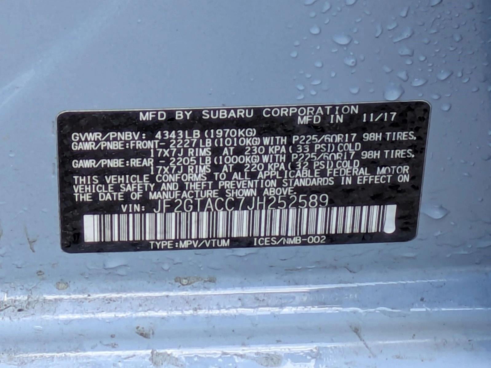 2018 Subaru Crosstrek 2.0i Premium CVT