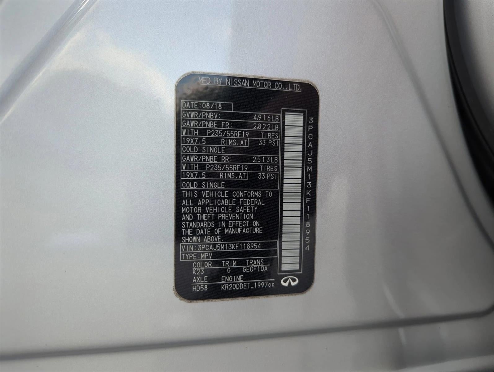 2019 INFINITI QX50 ESSENTIAL FWD