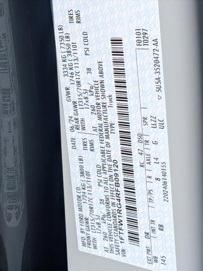 2024 Ford F-150 Raptor 4WD SuperCrew 5.5' Box