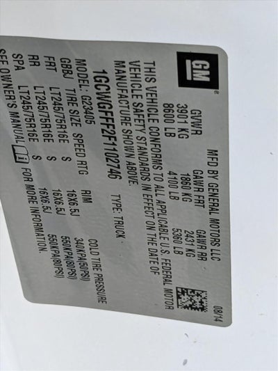 2015 Chevrolet Express Cargo Van 2500 Regular Wheelbase Rear-Wheel Drive