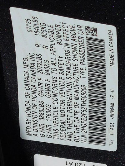 2026 Honda Civic Sedan Sport CVT