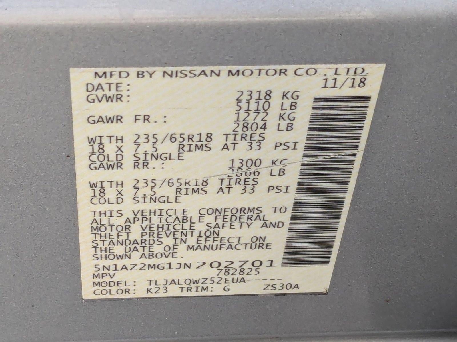 2018 Nissan Murano FWD SV