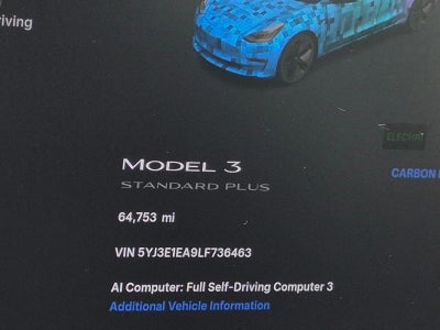 2020 Tesla Model 3 Standard Range Plus RWD