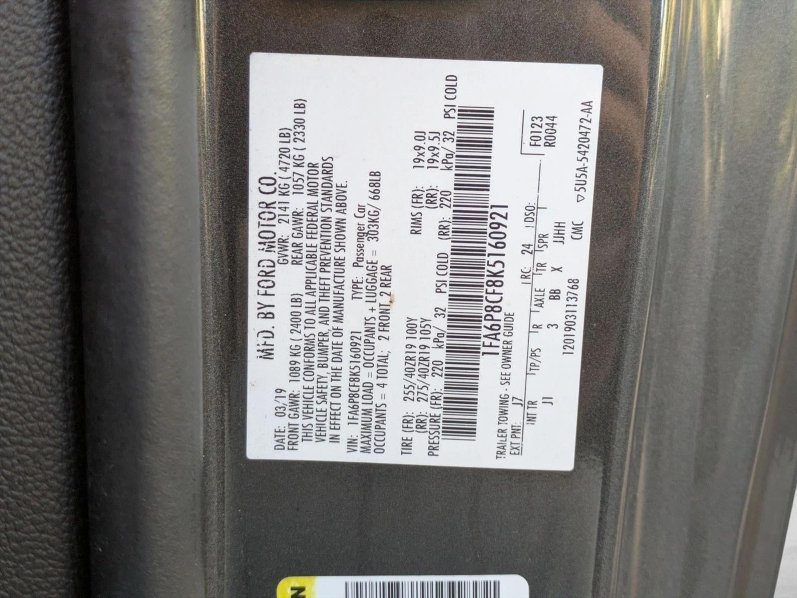 2019 Ford Mustang GT Premium Fastback
