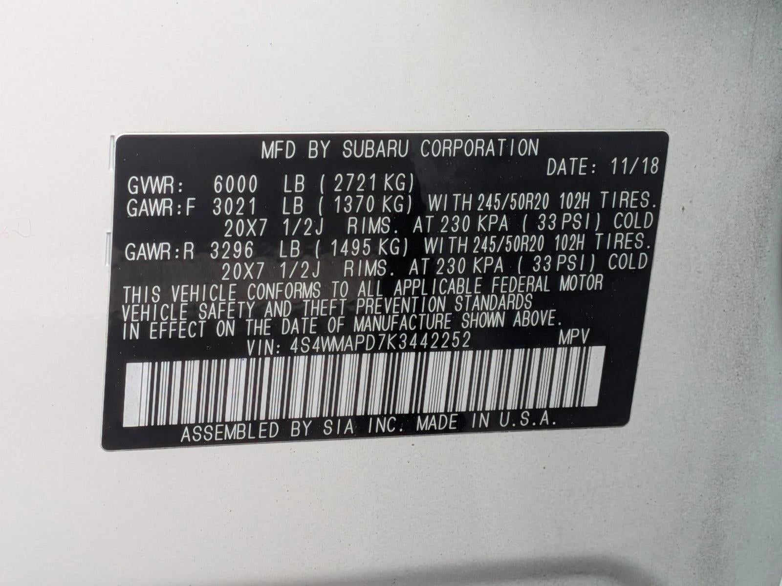 2019 Subaru Ascent 2.4T Limited 7-Passenger