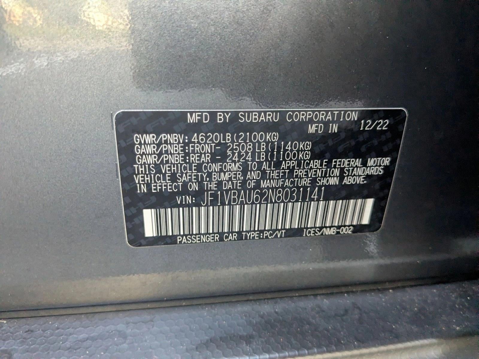 2022 Subaru WRX GT CVT