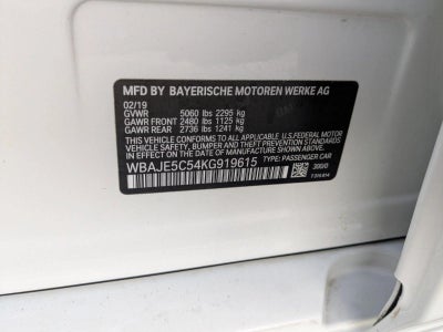2019 BMW 540i Sedan