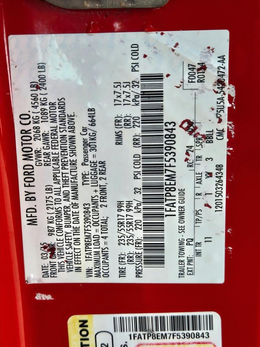 2015 Ford Mustang 2dr Conv V6