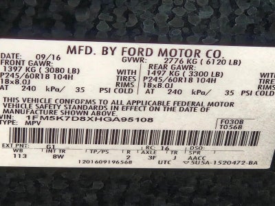 2017 Ford Explorer XLT FWD