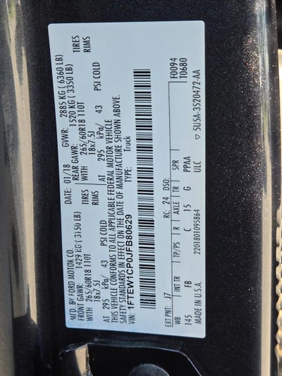 2018 Ford F-150 XLT 2WD SuperCrew 5.5' Box