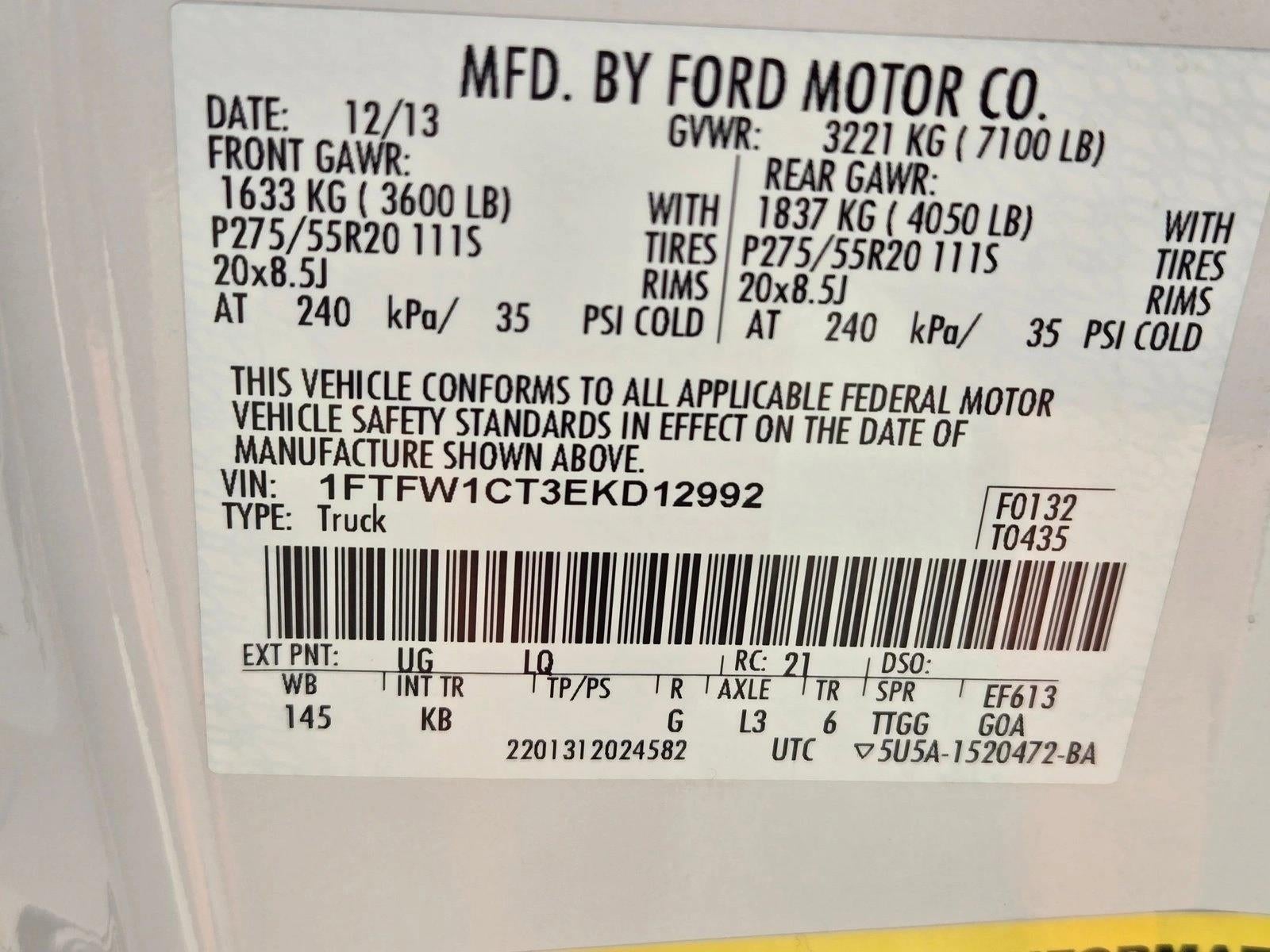 2014 Ford F-150 2WD SuperCrew 5-1/2 Ft Box King Ranch