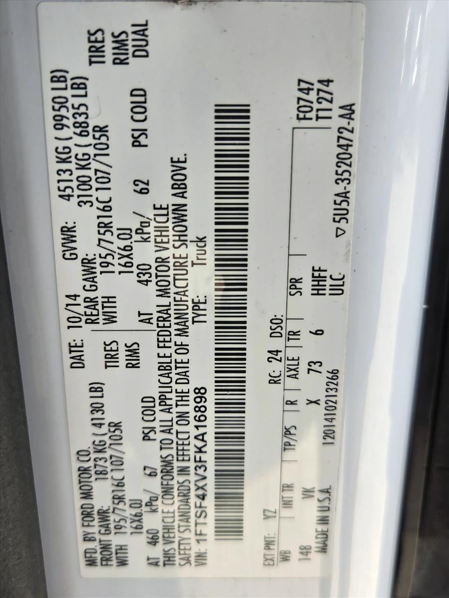 2015 Ford Transit Cargo Van T-350 HD 148" EL Hi Rf 9950 GVWR RH Dr