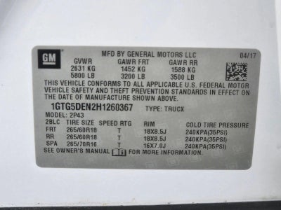 2017 GMC Canyon Crew Cab Short Box 2-Wheel Drive SLT