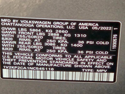 2022 Volkswagen Atlas 2.0T SE w/Technology 4MOTION