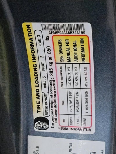 2011 Ford Fusion 4dr Sdn SEL FWD
