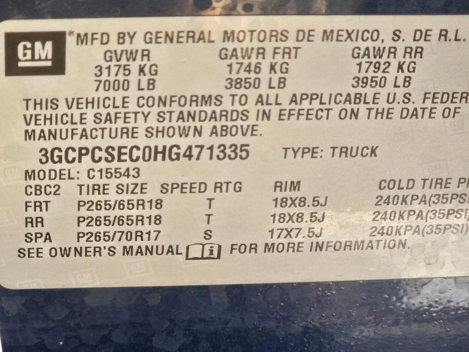 2017 Chevrolet Silverado 1500 Crew Cab Short Box 2-Wheel Drive LTZ