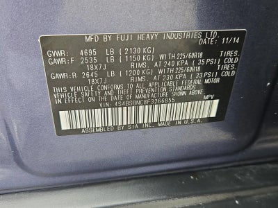 2015 Subaru Outback 2.5i Limited