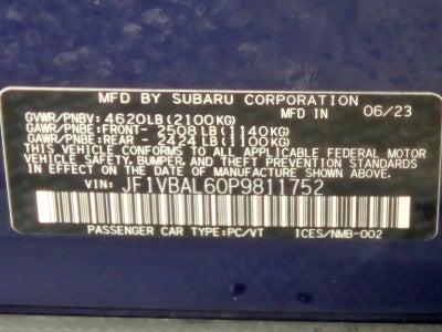 2023 Subaru WRX Limited Manual