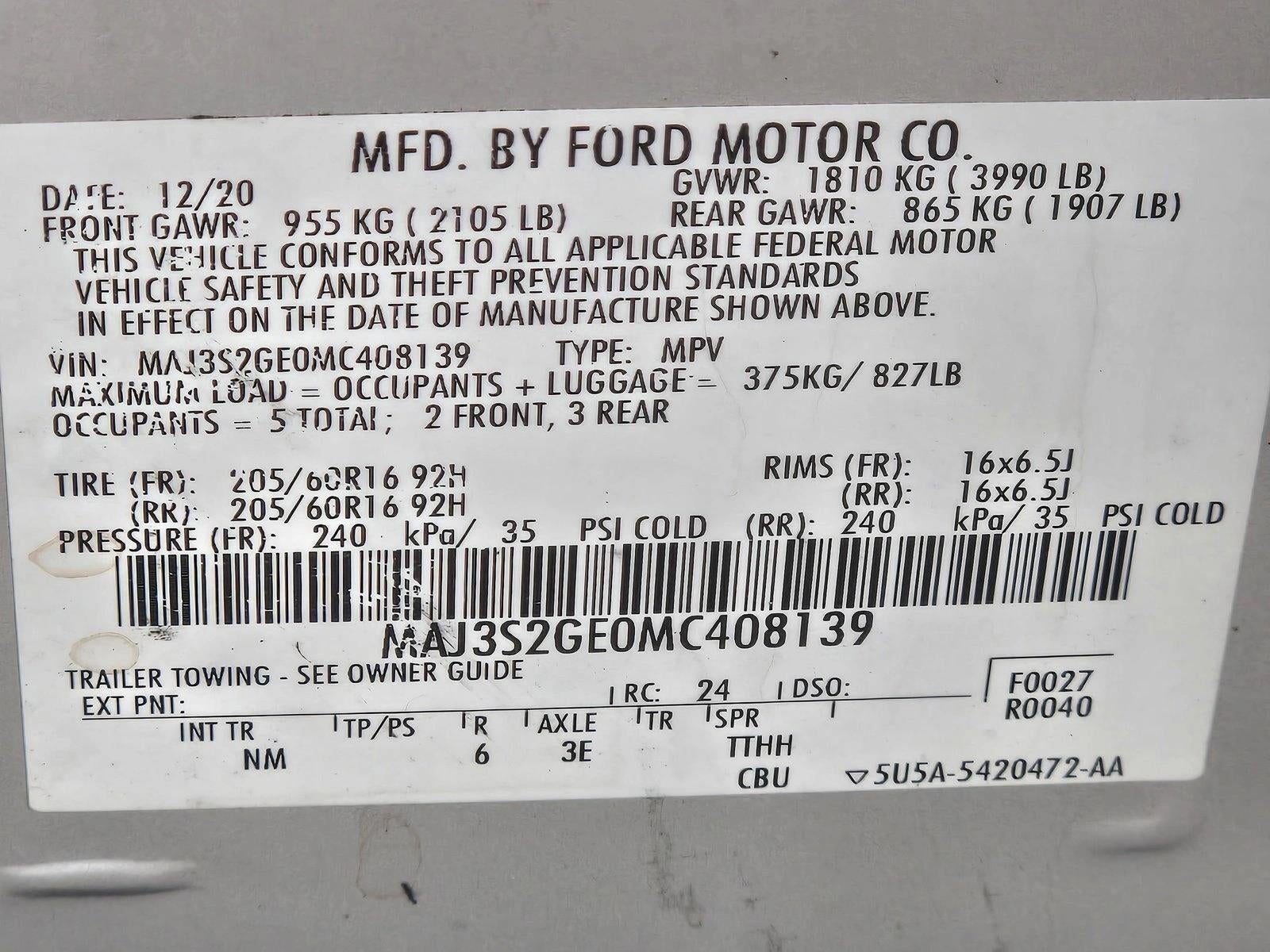 2021 Ford EcoSport SE FWD