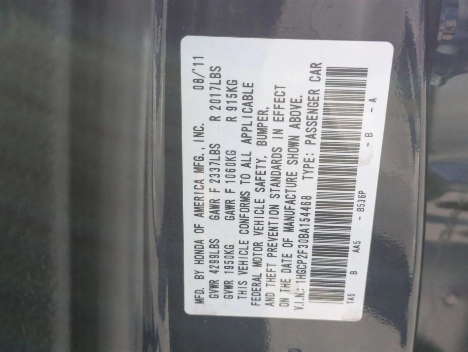 2011 Honda Accord Sedan LX Automatic