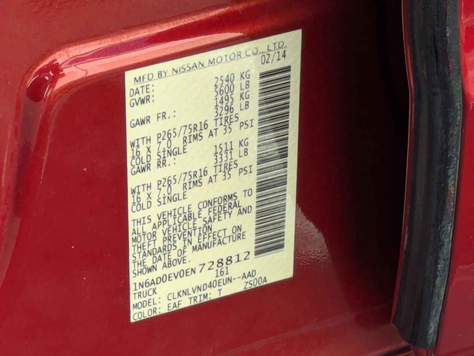 2014 Nissan Frontier 4WD Crew Cab SWB Auto PRO-4X