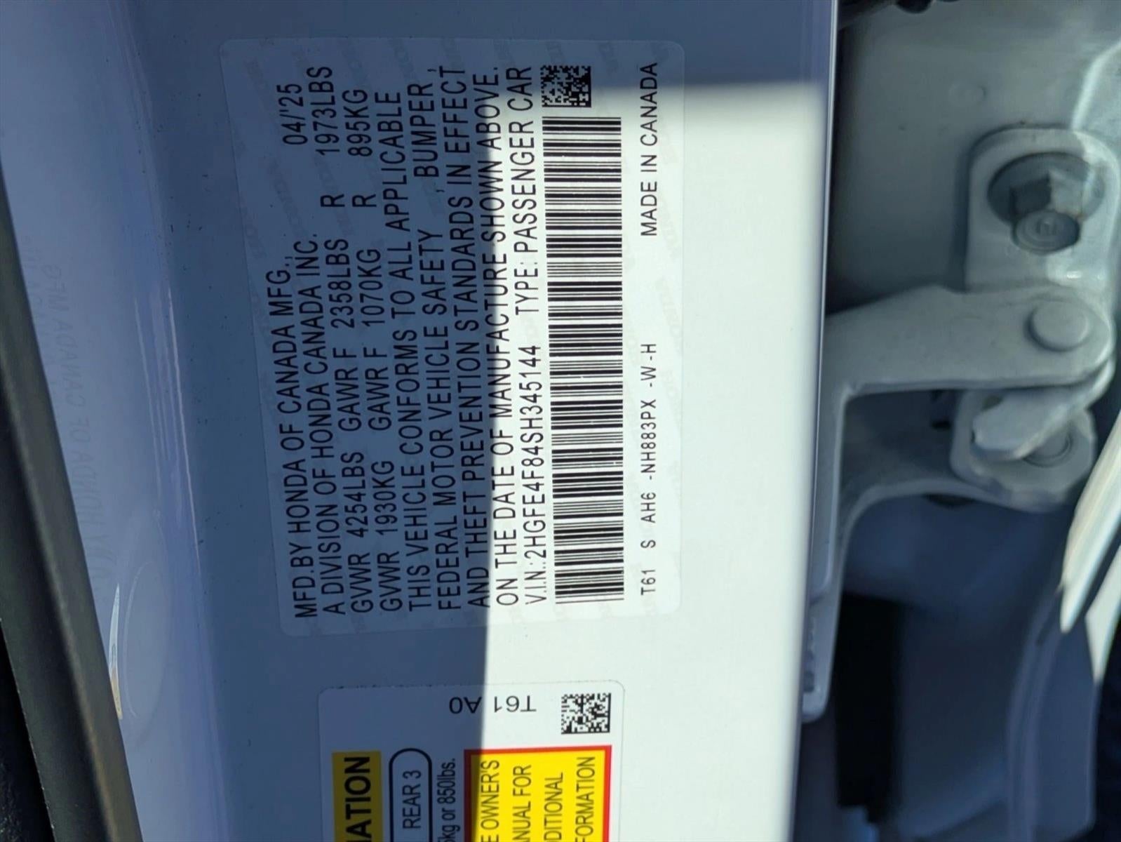 2025 Honda Civic Sedan Hybrid Sport CVT