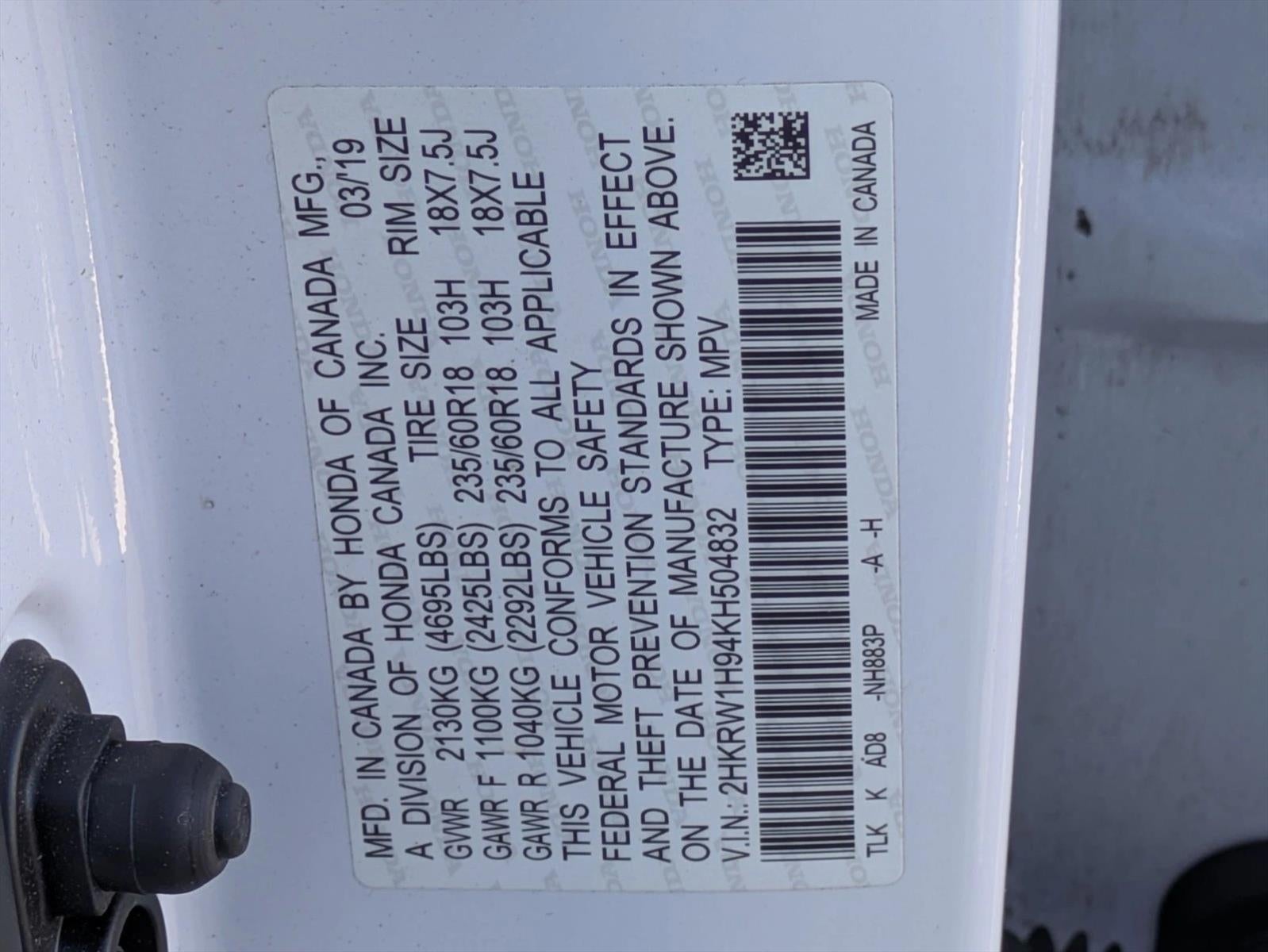 2019 Honda CR-V Touring 2WD